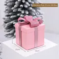 Pink macaron Christmas gift box with glitter bow 15cm for holiday tree decoration - 15cm Gift Box / Macaron Pink