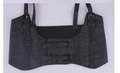 Women's dark denim corset belt with adjustable shoulder straps and front metal buckles - Black Denim (70cm)