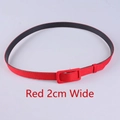Minimalistische rode stoffen riem, 2 cm breed, met bijpassende beklede rechthoekige gesp - 2cm / Rood