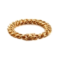 Pulsera de eslabones cubanos para hombre bañada en oro pulido con cierre firme - Oro (13mm)