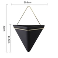 Modern black wall planter with gold metal frame featuring specific dimensions for home decor - Large / Black Pot - Gold Frame