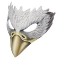 Weiße und graue Adler-Maske aus PU-Leder für Halloween-Cosplay und Maskenball-Partys - Einheitsgröße / Weiße Adlermaske