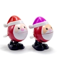 Wind-up Santa Claus egg-shaped toys in red and purple hats with walking boots - 3 Styles Wind-up Santa Set