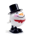 Wind-up walking snowman toy with black top hat and red scarf for Christmas gift - Wind-up Snowman with Black Top Hat