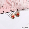 DIY Christmas bell charms in red and gold with bow detail for jewelry making - No.33 Red Bell
