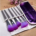 16-delige paarse make-up borstelset met verloopborstelharen en bijpassende make-uptas - 16 Paarse Make-up Borstels