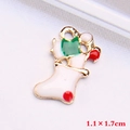 Pendentif chaussette de Noël en émail pour bijoux DIY, breloque alliage rouge et vert - Style 16 (Ours en chaussette)