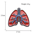 Anatomische emaille speld in de vorm van een long, rood en blauw, maat 2,7 cm bij 2,5 cm - Menselijke Longen