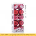 Set de 20 bolas de Navidad rojas con acabados mixtos en un paquete festivo único - 5CM Rojo