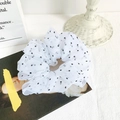 Elastico per capelli in organza bianca a pois neri in stile retrò francese su rivista - Bianco