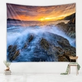 Detailed macro view of a sunset ocean landscape printed on a large decorative wall tapestry - 73X95CM (Cross-border Brushed) / Ocean Sunset