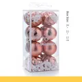 Set di 16 palline di Natale da 6cm color oro rosa opaco e lucido in scatola - Confezione da 16 / Oro rosa