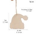 Unfinished boxwood Christmas hat pendant with twine rope and specific size markings - Hat / 10 Pieces Pack