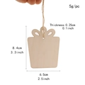 Gift box shaped boxwood tag with dimensions and weight for holiday party decor - Gift Box / 10 Pieces Pack