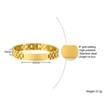 Pulsera ID de 10mm en acero inoxidable dorado pulido con cadena de eslabones y placa - 10mm*19.5cm / Dorado