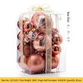 30-piece rose gold Christmas ball ornaments set with matte glitter and shiny finishes - 30Pcs Pack / Antique Bronze