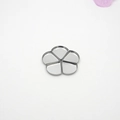 Vassoio in metallo argentato lucido a forma di fiore per cosmetici fai-da-te e gioielli - Padelle in Alluminio a Forma di Petalo 5 Griglie (Set di 5)