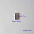 Palette vide rectangulaire en métal argenté de 27mm x 12,5mm avec épaisseur de 3mm - Godet en Aluminium Rectangulaire (12.5x27mm)