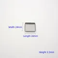Godets carrés en métal argenté 24mm pour rouge à lèvres et fards à paupières vides - Godet en Aluminium Carré (24x24mm)