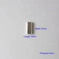 Godet rectangulaire en aluminium 10x27x3mm pour pressage de fards à paupières et rouges - Godet en Aluminium Rectangulaire (10x27mm)