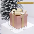 Champagne gold glitter gift box with gold bow, 20x20x20cm Christmas festive decor - Champagne / 20cm
