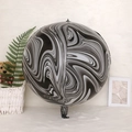 Large 4D round aluminum foil balloon with black and white marble pattern texture - 4D Sphere Black and White Marble / 22 Inch
