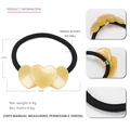Sweet acetate heart hair tie with beige accents and black elastic band for women - Yellow (Style A)
