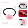 Pink heart-shaped acetate hair tie, 5cm x 5cm candy color elastic band for women - Pink
