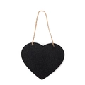 Heart-shaped mini wooden chalkboard hanging with jute rope for home decoration - Heart