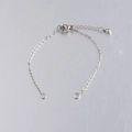 Silver stainless steel DIY bracelet chain with lobster clasp and teardrop extender - 2mm 14+4cm / Steel