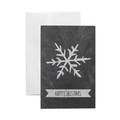 Carte de Noël vintage style ardoise avec flocon blanc et son enveloppe assortie - Flocon de neige
