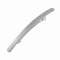 Barrette à cheveux fine en métal argenté avec texture brossée et pince à ressort - Argent Brossé