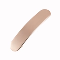 Minimalist long oval rose gold hair clip with a brushed metal finish on white background - Rose Gold, Brushed