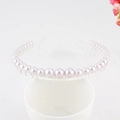 Elegant pink pearl headband with silver alloy base and hair comb detail for secure fit - Imitation Pearl-Silver