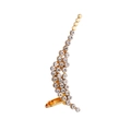 Eleganter goldener Ohrclip mit funkelnden Kristallen für einen trendigen Look - Halbmond Gebogenes Design (A7120)