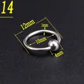 Close-up of polished stainless steel captive bead ring with 12mm outer diameter and 4mm bead - Captive Bead Ring/4mm/12mm