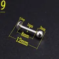 Detailed view of 1mm stainless steel piercing jewelry with precise dimensions shown - Labret Stud/Ball/3mm