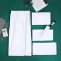 Set asciugamani spa bianchi in microfibra con accappatoio avvolgente e salviette - Fascia per Capelli 20*70cm / Bianco