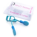 Blauer Weitwinkel Wimpernzange mit ergonomischem Gummigriff und transparenter Verpackung - PVC-Box / Blau