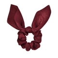 Elegante elastico in velluto rosso vino con orecchie da coniglio per capelli - Borgogna