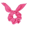 Elastico per capelli in raso rosa con fiocco a orecchie di coniglio per donna - Rosa Rosso