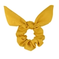 Elegante elastico per capelli in raso giallo con fiocco a orecchie di coniglio - Giallo Zenzero