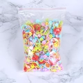 Bulk pack of colorful plastic stitch markers for knitting in a clear resealable bag - Colorful