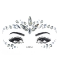 Sparkling crystal face jewel stickers with acrylic rhinestones for Halloween makeup decor - L0214 Clear Silver Gray Rhinestone