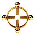 Anillo de pezón ajustable de acero dorado con cuatro tornillos de bola en blanco - Dorado