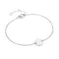 Bracciale a catena minimalista in acciaio inossidabile argento con ciondolo tondo - Color Acciaio
