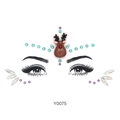 Pegatinas luminosas de cara de reno navideño para maquillaje festivo y disfraces - Estilo Reno de Navidad (Y0075)