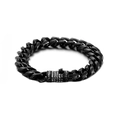 Pulsera cubana negra de 11mm para hombre con cierre de diamantes en fondo blanco - Negro Con Diamantes (13mm)