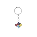 Four-piece colorful puzzle jigsaw best friends keychain set with enamel finishes - Keychain / Multicolor Stitching