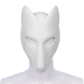 DIY witte matte vossenmasker voor Japanse anime cosplay feesten op model hoofdsteun - Wit/Blanco DIY
